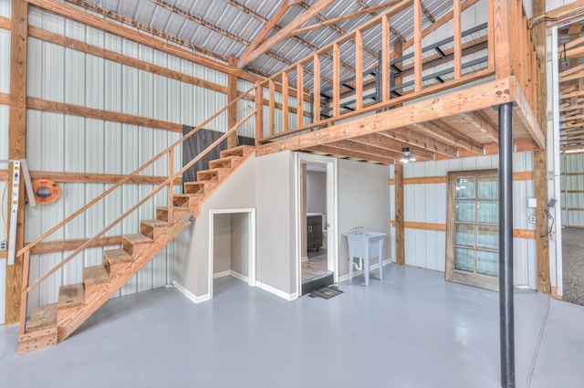 garage featuring baseboards