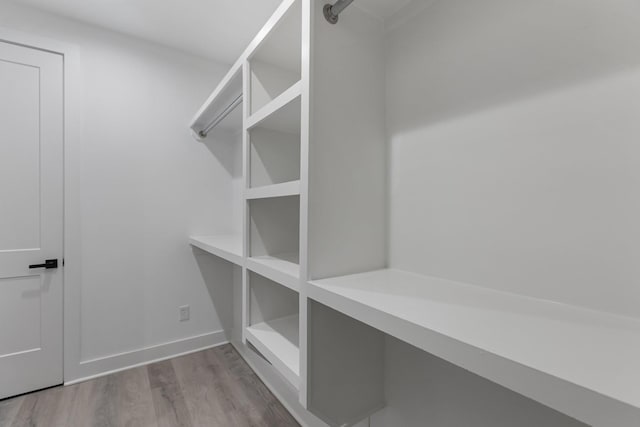 spacious closet with wood finished floors