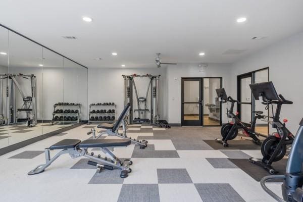 1677 54th Ave N Unit 318, Nashville, TN 37209 - exercise room with recessed lighting