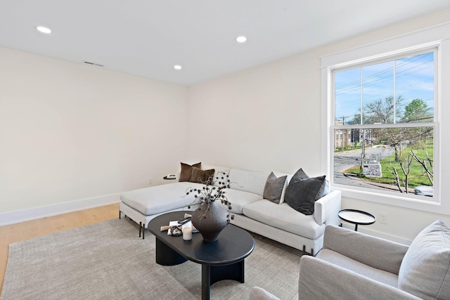 736 Douglas Ave, Nashville, TN 37207 - living area with light wood-style floors, baseboards, and recessed lighting