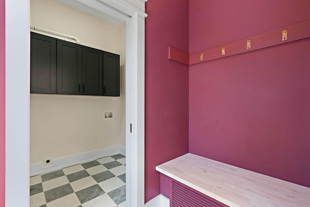 736 Douglas Ave, Nashville, TN 37207 - washroom with cabinet space, light floors, hookup for an electric dryer, washer hookup, and baseboards