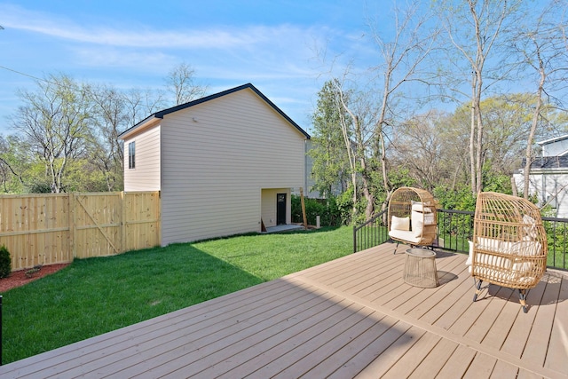 736 Douglas Ave, Nashville, TN 37207 - wooden deck with a lawn and fence