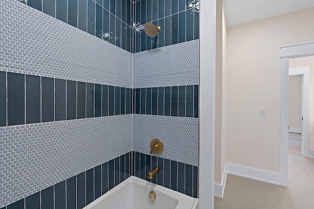 736 Douglas Ave, Nashville, TN 37207 - bathroom featuring baseboards, a tub, and a tile shower