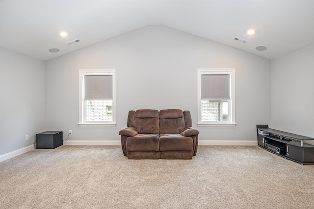 5509 Dana Ln, Franklin, TN 37064 - sitting room with vaulted ceiling, carpet, and baseboards