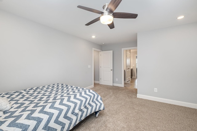 5509 Dana Ln, Franklin, TN 37064 - carpeted bedroom featuring baseboards, recessed lighting, and a ceiling fan