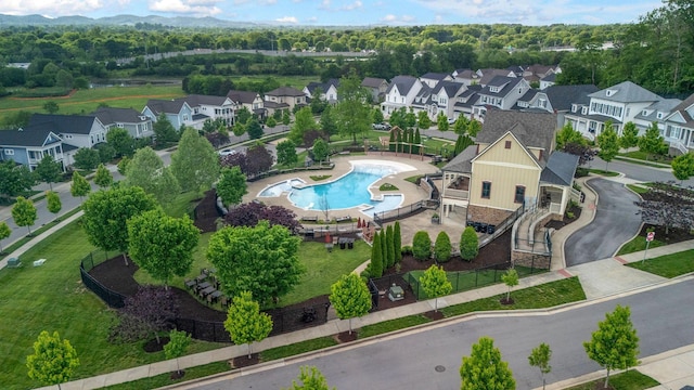 bird's eye view featuring a residential view