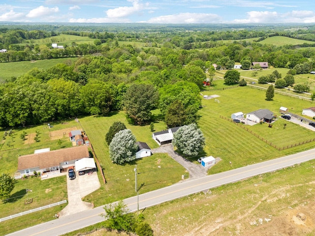 aerial view with a rural view