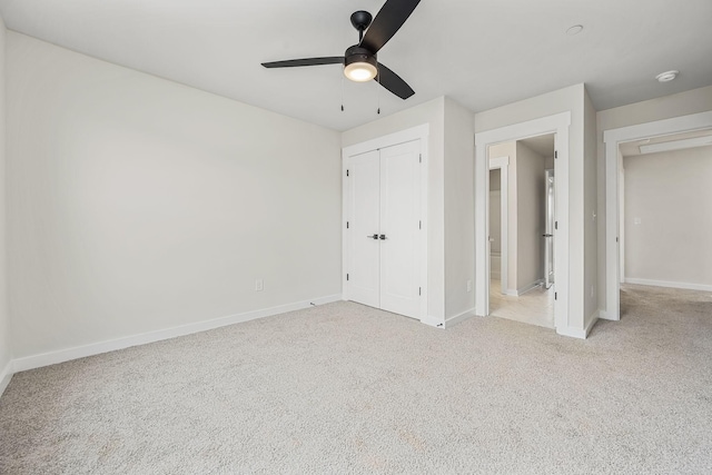 10114 Bighorn Ln, Bell Buckle, TN 37020 - unfurnished bedroom with carpet flooring, a closet, baseboards, and ceiling fan