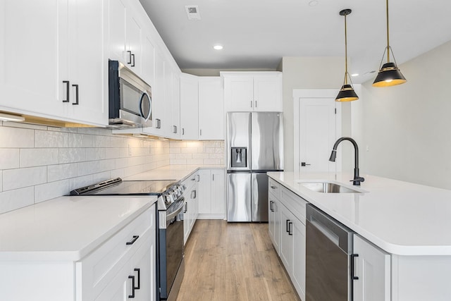 10114 Bighorn Ln, Bell Buckle, TN 37020 - kitchen with light countertops, light wood-type flooring, stainless steel appliances, and a sink