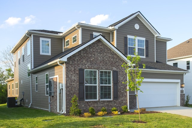126 W Cassa Way, Mount Juliet, TN 37122 - view of front of property featuring an attached garage, concrete driveway, brick siding, and a front yard