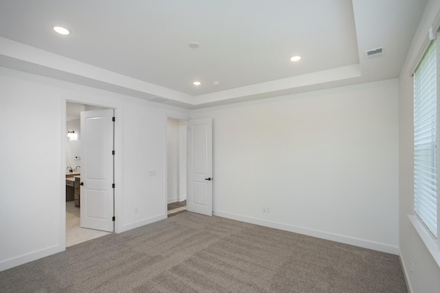 132 W Cassa Way, Mount Juliet, TN 37122 - unfurnished bedroom with carpet, visible vents, a raised ceiling, and recessed lighting