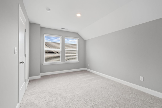 2131 Gunwale Mews, Franklin, TN 37064 - bonus room with baseboards, light colored carpet, lofted ceiling, and recessed lighting