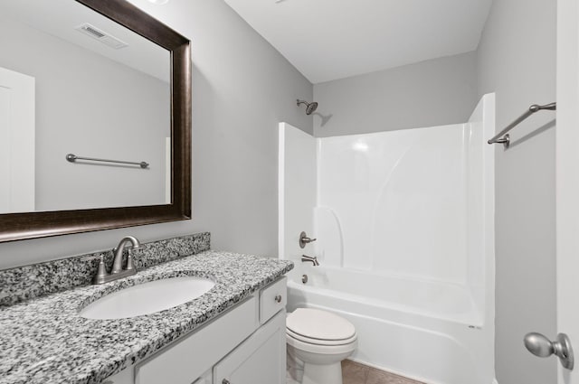 2131 Gunwale Mews, Franklin, TN 37064 - bathroom featuring toilet, shower / tub combination, vanity, and tile patterned flooring