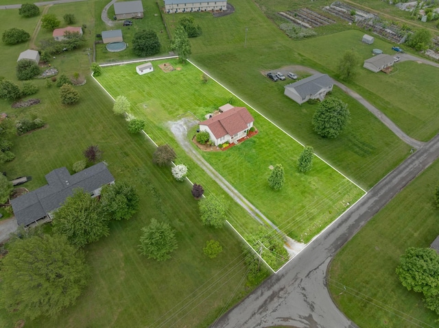 aerial view featuring a rural view