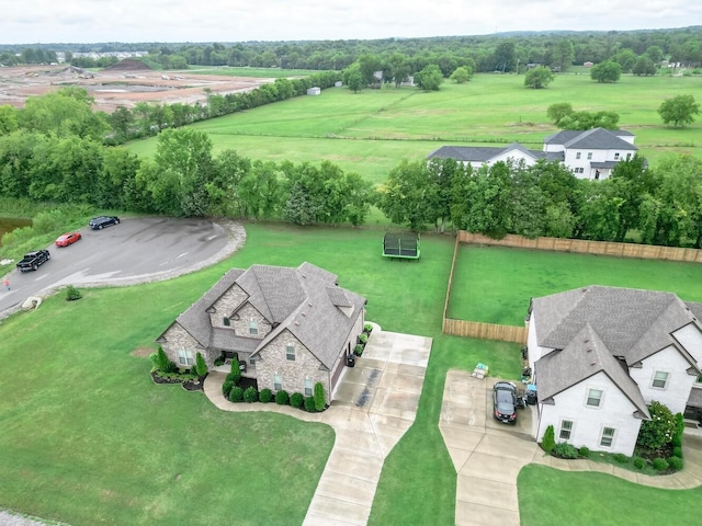aerial view featuring a rural view