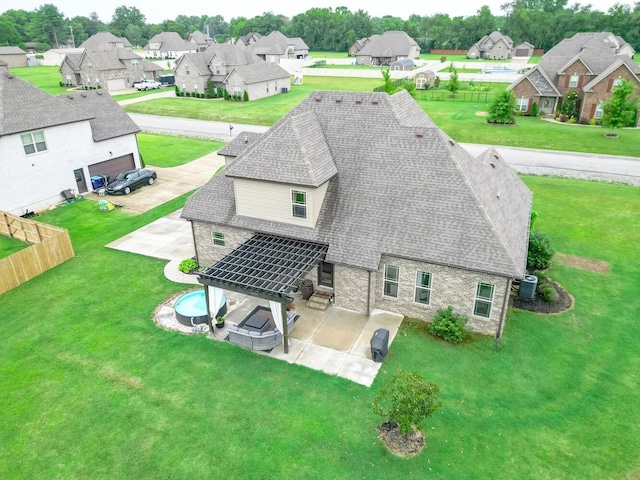 aerial view with a residential view
