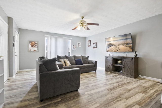 119 Sleepy Hollow Dr, Springfield, TN 37172 - living area with ceiling fan, wood finished floors, and baseboards