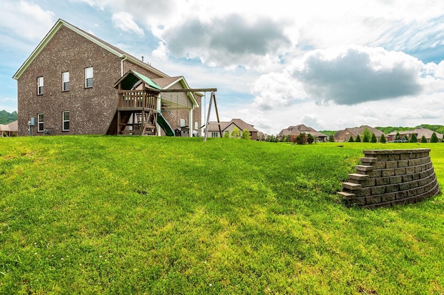 view of yard featuring a playground