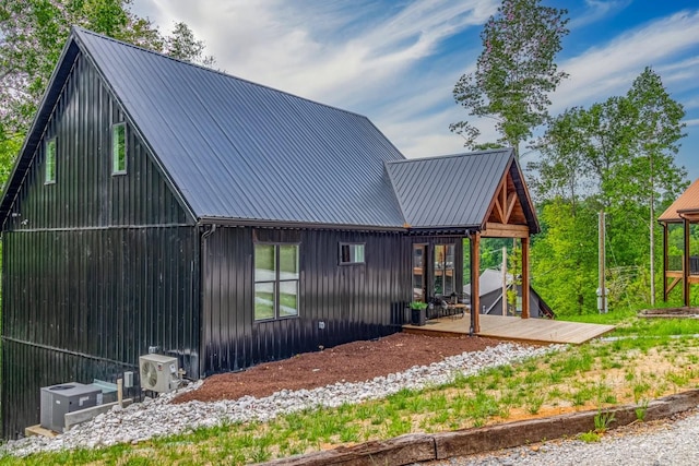 48 Hasty Hill Rd, Lynchburg, TN 37352 - exterior space featuring metal roof, a wooden deck, and ac unit