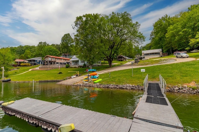 48 Hasty Hill Rd, Lynchburg, TN 37352 - dock area with a water view and a lawn
