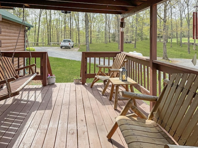 130 Wayne Threatt Rd, Dover, TN 37058 - wooden deck with a yard