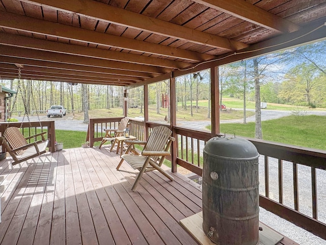 130 Wayne Threatt Rd, Dover, TN 37058 - wooden deck with a lawn