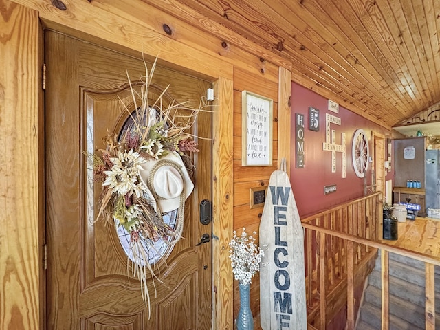 130 Wayne Threatt Rd, Dover, TN 37058 - interior space with wooden ceiling, vaulted ceiling, and wooden walls