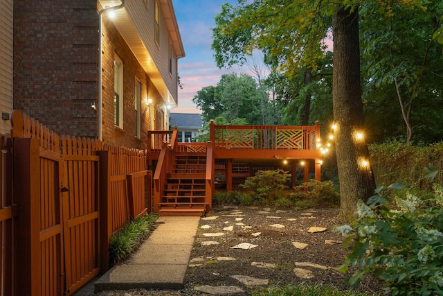 429 Old Oak Way, Hermitage, TN 37076 - view of yard featuring a wooden deck, stairway, and fence