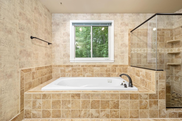 429 Old Oak Way, Hermitage, TN 37076 - bathroom with a tile shower and a garden tub