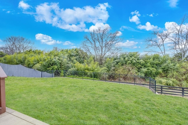 view of yard with fence