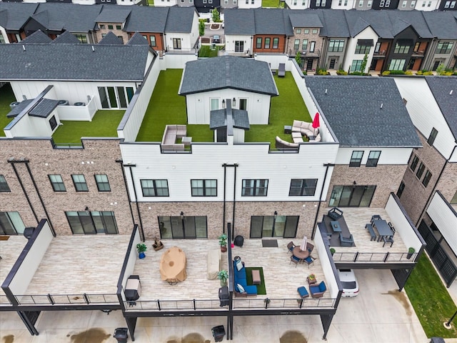 aerial view with a residential view