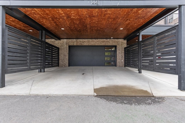 view of garage