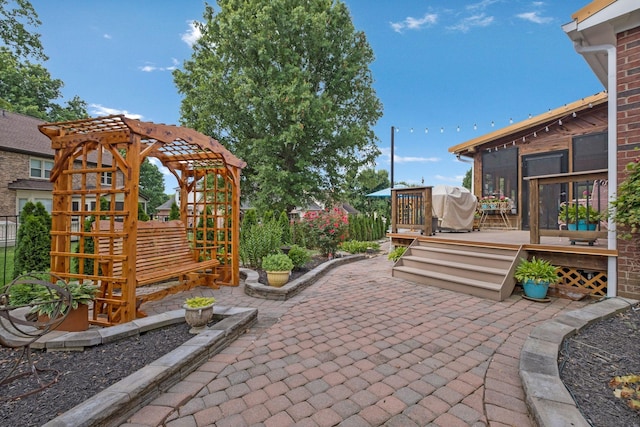 2105 Chels Way, Old Hickory, TN 37138 - view of patio featuring a pergola, a wooden deck, and a sunroom