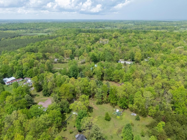 birds eye view of property with a view of trees