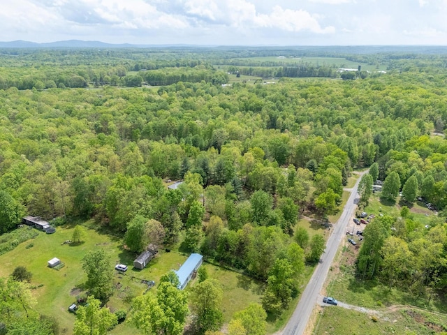 bird's eye view with a view of trees