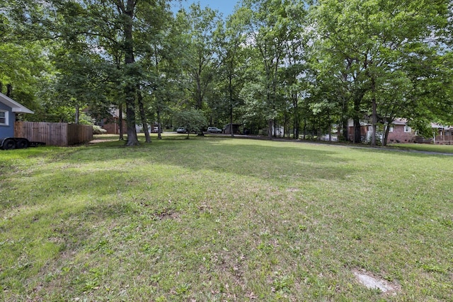 view of yard featuring fence