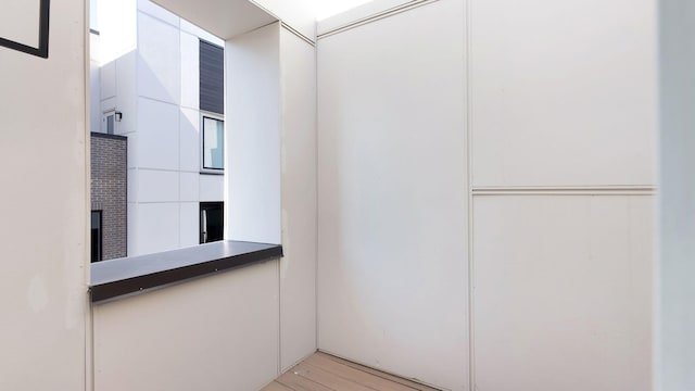 exterior space featuring wood finished floors