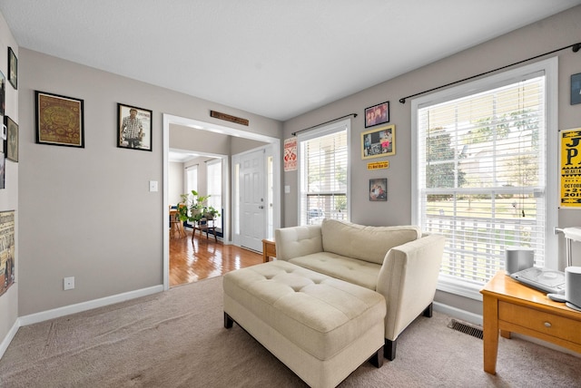 3144 Holly Pt, Clarksville, TN 37043 - sitting room featuring baseboards, visible vents, and light colored carpet