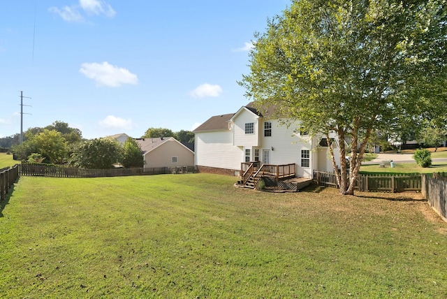 3144 Holly Pt, Clarksville, TN 37043 - view of yard featuring a fenced backyard and a wooden deck