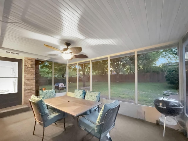 4522 Baton Rouge Dr, Hermitage, TN 37076 - sunroom featuring healthy amount of natural light, outdoor dining area, and a ceiling fan