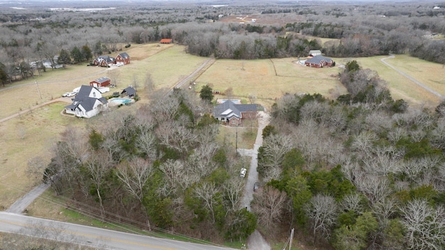 aerial view featuring a rural view