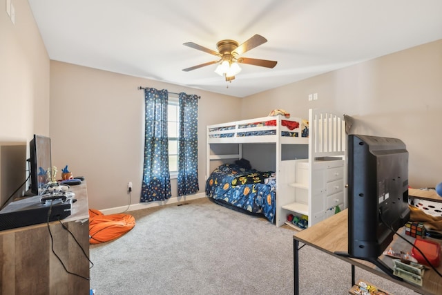855 Sneed Blvd, Lafayette, TN 37083 - bedroom featuring baseboards, a ceiling fan, and carpet floors