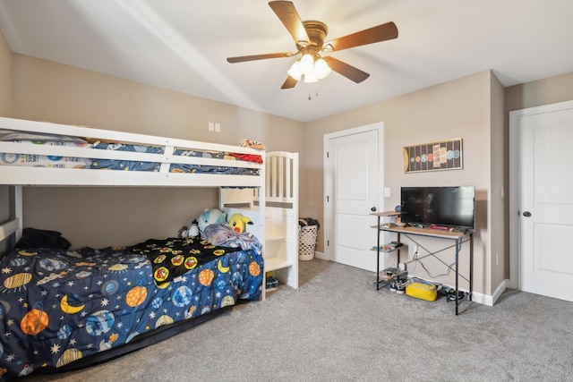855 Sneed Blvd, Lafayette, TN 37083 - bedroom with carpet, baseboards, and a ceiling fan