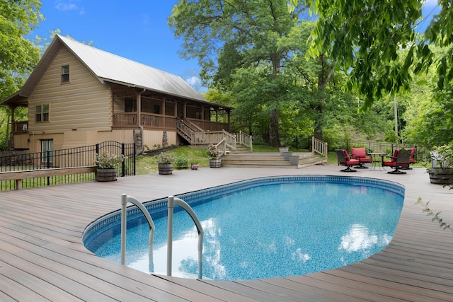 1708 Sugar Ridge Rd, Spring Hill, TN 37174 - view of pool featuring stairs, a deck, and a patio