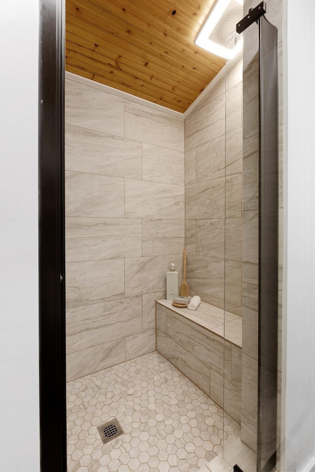 1708 Sugar Ridge Rd, Spring Hill, TN 37174 - full bath featuring a stall shower, wooden ceiling, and a sauna / steam room