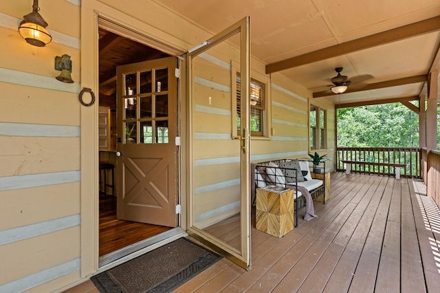 1708 Sugar Ridge Rd, Spring Hill, TN 37174 - wooden porch with ceiling fan
