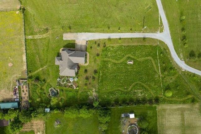bird's eye view with a rural view