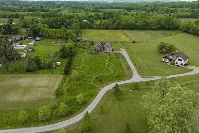 bird's eye view featuring a rural view