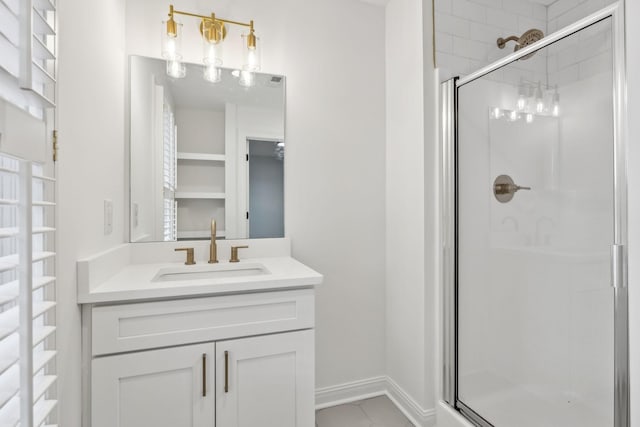 1207 Mullberry Ct, Murfreesboro, TN 37130 - full bath with vanity, baseboards, a stall shower, and tile patterned flooring