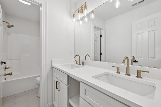 1207 Mullberry Ct, Murfreesboro, TN 37130 - full bathroom featuring a sink, tile patterned flooring, toilet, and visible vents